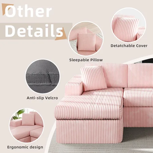 Vista 6 de Shintenchi Boneless Couches for Living Room,Modular Sectional Sofa with Deep Seat,Memory Foam Cloud Couch with L Shaped Oversized Chaise,No Assembly