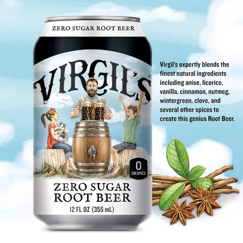 Vista 4 de Virgil’s Zero Sugar - Refresco de gran sabor con cero calorías, apto para la dieta keto