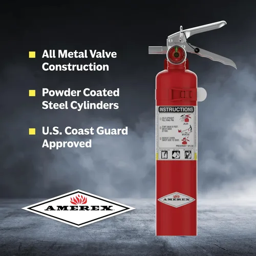 Vista 5 de Amerex Extintor químico seco B417T de 2.5 libras ABC con soporte de pared