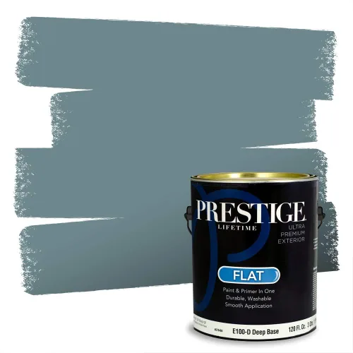 Vista 6 de Prestige Paints - Pintura exterior e imprimación en uno, 1 galón, plano, coincidencia comparable con Behr Misty Isle, P500-N-MQ5-62