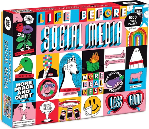 Galison Life Before Social Media - Rompecabezas de 1000 piezas, multicolor