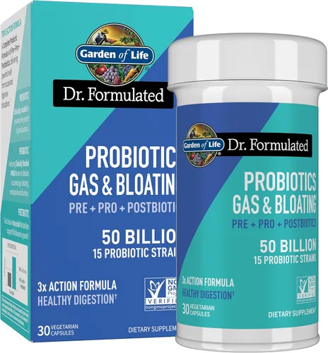 Garden of Life Dr Formulated una vez al día 3 en 1 prebióticos, postbióticos y probióticos completos para mujeres y hombres - Suplemento PRE + PRO +