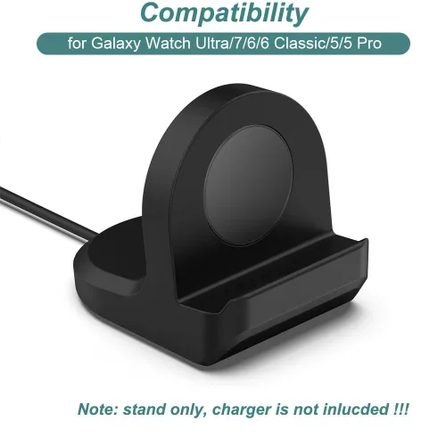 Vista 2 de Soporte cargador para Samsung Galaxy Watch Ultra/7/6/6 Classic/5/5 Pro (se adapta al cargador original de Samsung Watch)