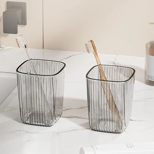 Chchmu Vaso para cepillo de dientes de baño, 2 unidades, vaso minimalista irrompible, taza de lavado de baño de gran capacidad, taza para cepillos