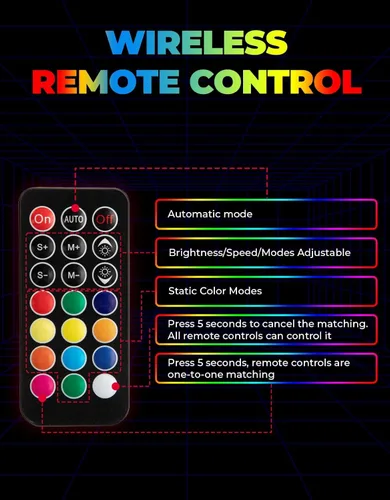 Vista 6 de KEMIMOTO 2 piezas de luces de látigo de 3 pies con soportes de montaje para lado a lado, luces de látigo LED con control de aplicación para UTV todo
