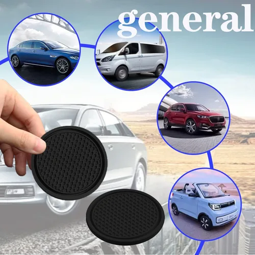 Vista 5 de Paquete de 4 posavasos para automóvil, portavasos universales para automóvil, posavasos suaves de silicona para portavasos de automóvil, adecuados