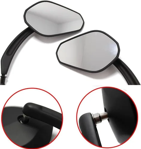 Vista 6 de Espejos retrovisores laterales negros para motocicleta Harley Davidson Road King Road Glide