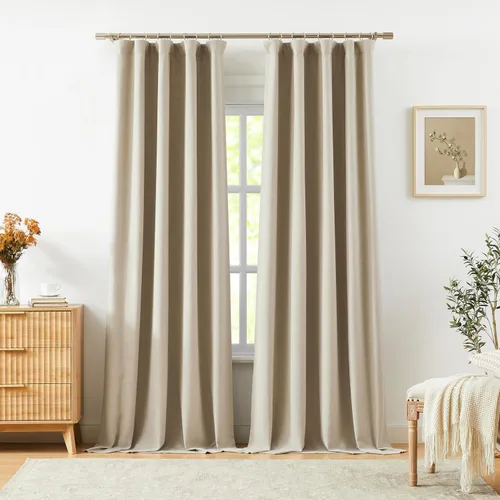 Vista 26 de Vision Home Cortinas Completamente Opacas de Lino Azul Niebla de 84 Pulgadas de Largo para Dormitorio y Sala de Estar, Paneles de Ventana Niebla Azul