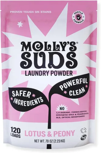 Vista 18 de Detergente Molly's Suds para ropa original en polvo Detergente en polvo para ropa limpia para pieles sensibles Ingredientes simples y efectivos