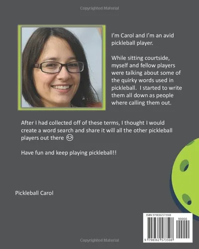 Vista 2 de Pickleball Word Search Fun Activity Book for Pickleball Players - Great Gift Idea - Green Ball with Holes on Black