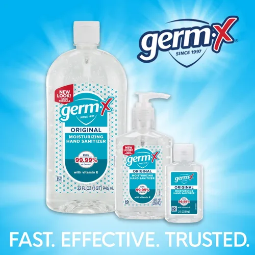 Vista 8 de Germ-X Desinfectante de manos original, 2 onzas líquidas (paquete de 6), gel hidratante con menos secado con vitamina E, fórmula sin enjuague