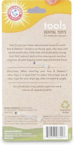 Vista 9 de Arm & Hammer Colección de herramientas para masticar para mascotas: juguete masticable de martillo de mezcla de madera para perros Juguetes