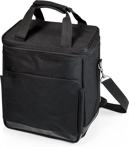 Vista 8 de PICNIC TIME Cellar - Bolsa transportadora de vino y enfriador de 6 botellas, bolsa térmica acolchada aislada para viajes, bolsa portátil resistente