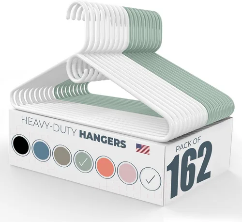 Vista 87 de Neaties Paquete de 6 perchas de ropa resistentes, fabricadas en los Estados Unidos, perchas de plástico de capacidad de 8 libras para ropa