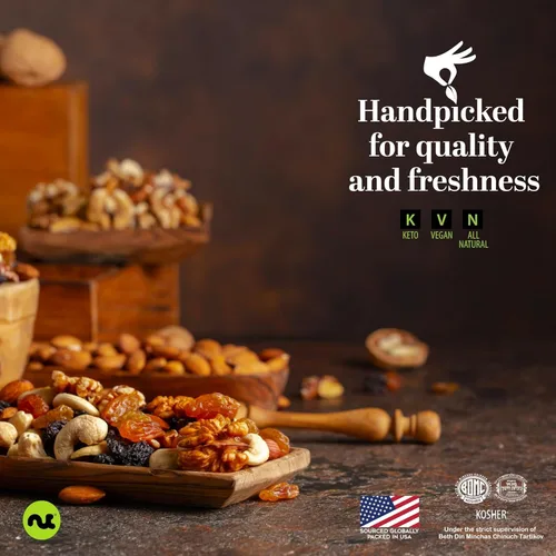 Vista 6 de NUT CRAVINGS - Mezcla de nueces de barra para fiesta, aperitivo dulce y salado de pub - Almendras ahumadas, pretzels, cacahuetes de caramelo