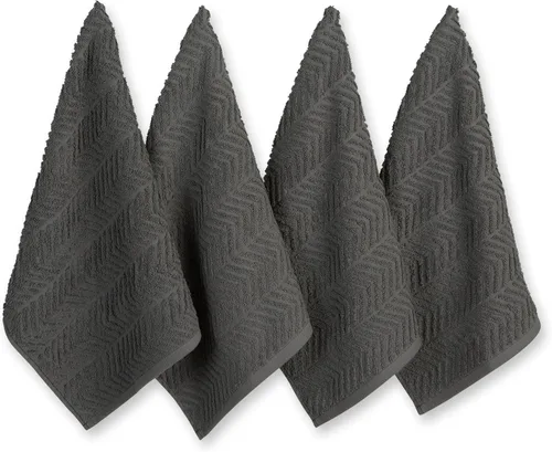Vista 19 de DII Luxury Barmop Collection - Juego de toallas de cocina Chevron, 16 x 19, rojo granero, 4 piezas