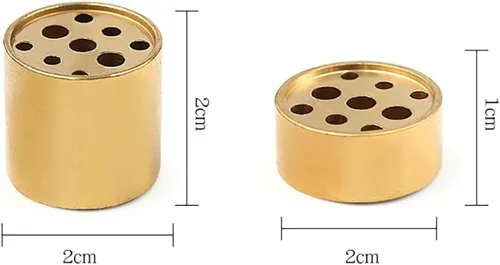 Vista 3 de VOSAREA 4 soportes de incienso de cobre, bases de incienso de 9 agujeros múltiples, pequeños accesorios retro para quemadores de cobre para sala