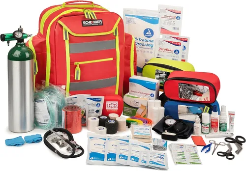 Vista 9 de Scherber Mochila de primera respuesta de primera calidad totalmente surtida EMT/EMS Medic Trauma & Oxygen Medical Professional Kit Bolsa con 4