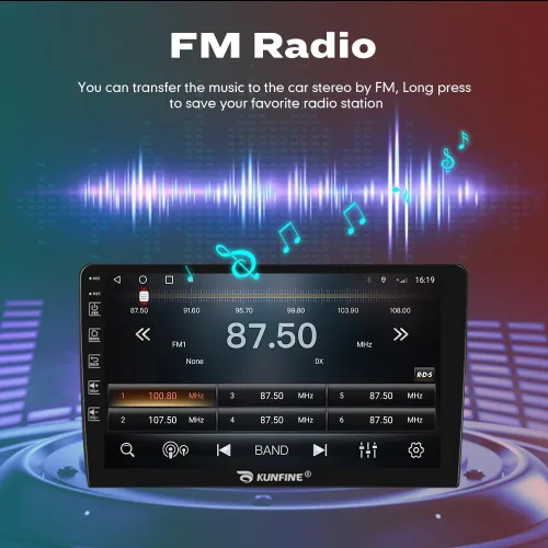 Vista 9 de Kunfine Coche CarPlay Android Navegación Automática Estéreo GPS Radio Reverse Cámara Pantalla 10 "IPS Pantalla Táctil Headunit Tablet Pad Media