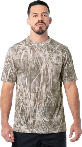 Realtree Camiseta de manga corta para hombre, diseño de camuflaje para pesca y caza Realtree Max-7 envejecido
