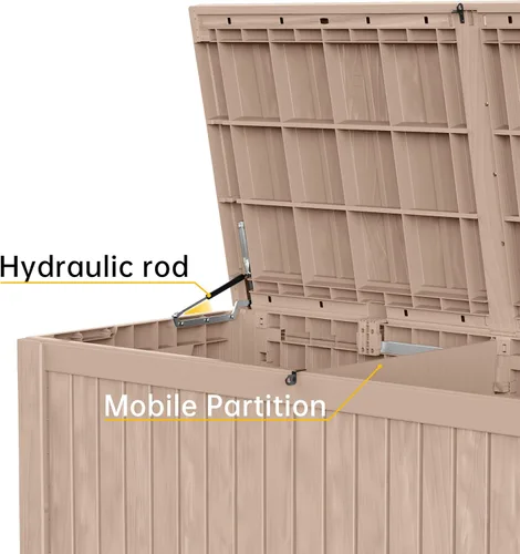 Vista 58 de DRATO Cajas de terraza, caja de almacenamiento al aire libre de 30 galones para cojín de patio, herramientas de jardín, impermeable y resistente a