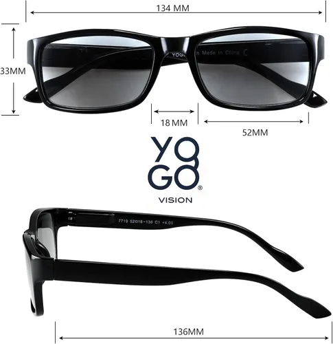 Vista 3 de Yogo Vision Reader Sunglasses for Men and women UV400 Tinted Reading Sunglasses 3-Pk