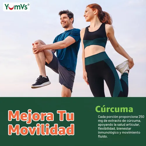 Vista 6 de Gomitas de extracto de cúrcuma de curcumina – Gomitas extra fuertes de suplemento de cúrcuma de 250 mg con 100 mcg de pimienta negra y 12 mg
