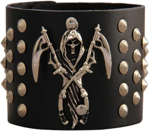 Jeilwiy Leather Cuff Bracelet for Men Faux Leather Wrist Cuff Wide Leather Wristband Punk Leather Bracelets