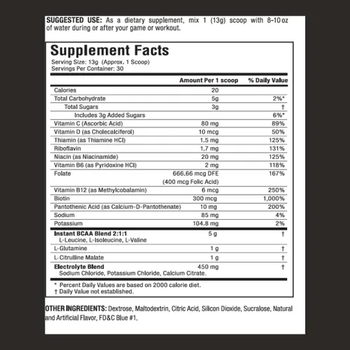 Vista 8 de BCAA - Polvo de recuperación - Certificado NSF para el deporte - 0.18 oz de aminoácidos de cadena ramificada 2:1:1, electrolitos, glutamina y malato