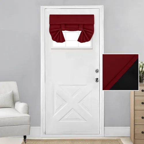 Vista 33 de HOMEIDEAS Cortinas 100% Opacas para Luces Laterales de Puerta Principal, Cubierta de Ventana de Puerta de Aula, Persianas de Privacidad
