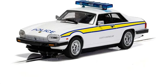 Scalextric Jaguar XJS - Coche de carreras C4224 Slot 1:32, blanco, amarillo y azul