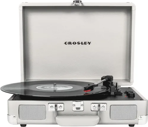 Vista 29 de Crosley CR8005F-GF Cruiser Plus - Tocadiscos de vinilo vintage de 3 velocidades con Bluetooth y maleta con altavoces integrados, diseño floral
