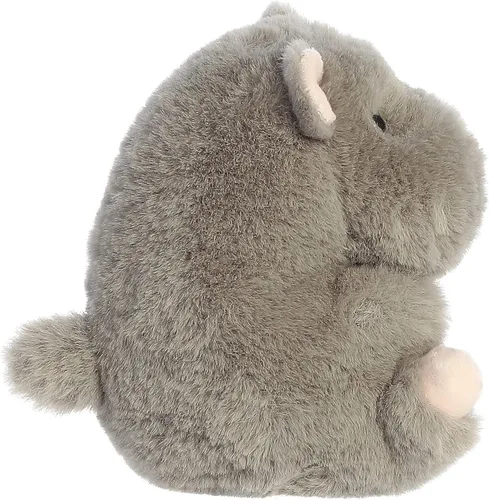 Vista 3 de Aurora Round Rolly Pet Hortus Hipopótamo - Adorables compañeros - Diversión sobre la marcha, gris, 5 pulgadas