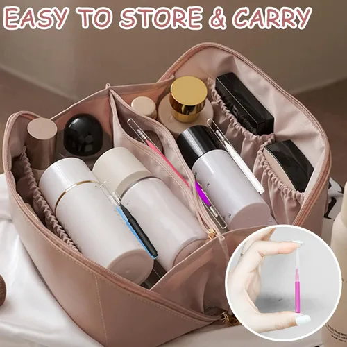 Vista 5 de 100 brochas de laminación de cejas con tapa, cepillo multifuncional portátil para cejas y extensiones de pestañas (10 colores)