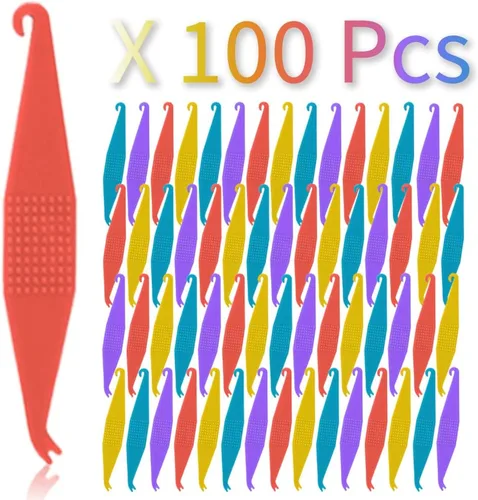 Vista 5 de 20 unidades de herramienta de banda de goma para brackets, bandas elásticas dentales, colocadores de banda de goma para brackets, colocadores