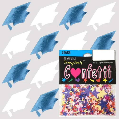 Vista 76 de Confetti Grad Cap Negro, Azul Marino Combo - 2 bolsas de media onza (1 oz)