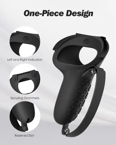 Vista 5 de SUPERUS Funda de agarre para controlador Oculus Quest 2, textura antideslizante, accesorios de realidad virtual compatibles con Meta Quest 2, funda