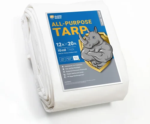 Vista 122 de GUARD SHIELD - Lonas impermeables, de polietileno, cuadradas, gruesas, resistentes a los rayos ultravioleta, con ojales, para exteriores, 12 x 24