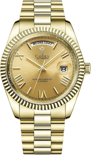 CADISEN Reloj mecánico automático para hombre, resistente al agua, MIYOTA 8285, reloj de pulsera para hombre