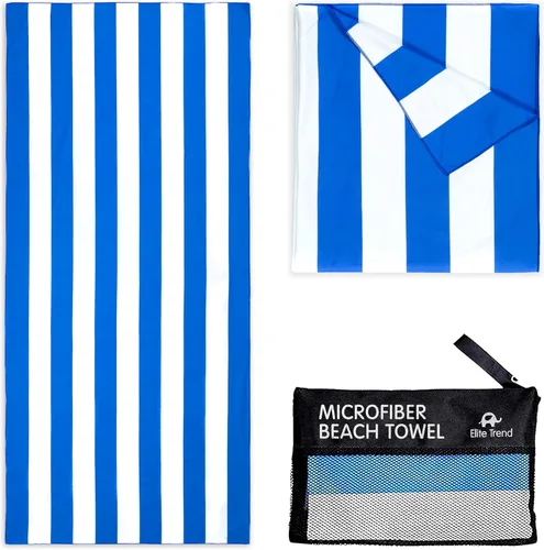Vista 20 de Elite Trend Toalla de secado rápido, extra grande de 78 x 35 pulgadas, toalla de playa de microfibra, perfecta para la playa, viajes, natación