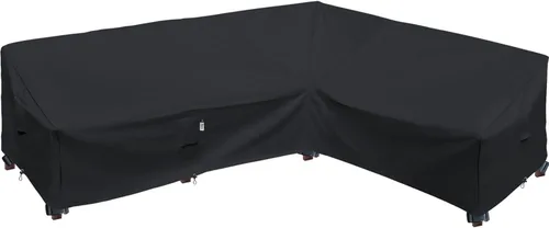 Vista 28 de Funda modular resistente para exteriores, 104 x 83 pulgadas, protector de sofá modular 600D impermeable para patio, fundas en forma de L, Caqui