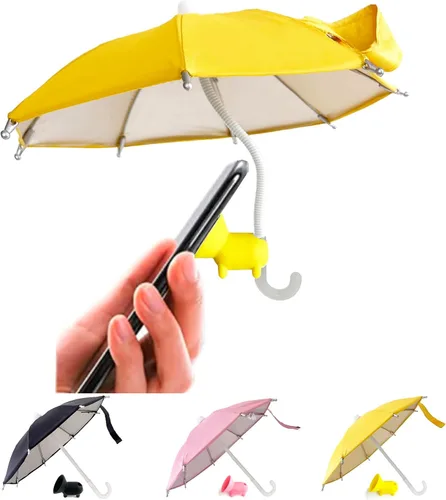 Vista 9 de Paraguas de Teléfono con Protección UV para Sol, Soporte Universal Ajustable con Ventosa Piggy para Teléfono Paraguas, Sombra Solar