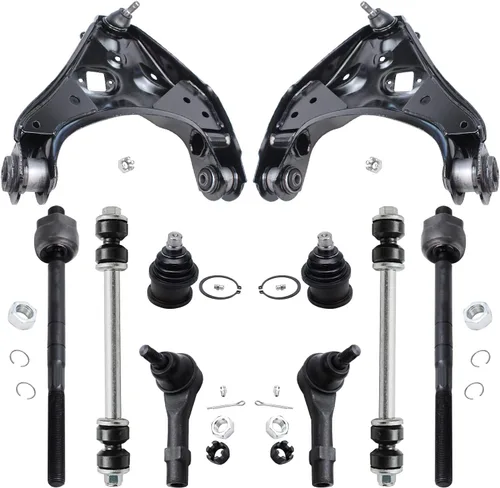 Vista 278 de Detroit Axle - Kit de suspensión frontal de 10 piezas para Chevy Trailblazer EXT GMC Envoy XL XUV Buick Rainier Isuzu Ascender Olds Bravada, brazos