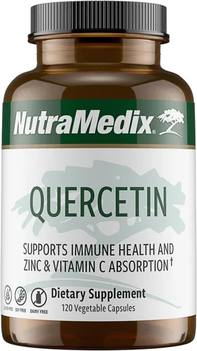 NutraMedix Quercetina - Cápsulas de quercetina de 500 mg - Suplemento antioxidante y de apoyo inmunológico para la salud del corazón - Ayuda en la