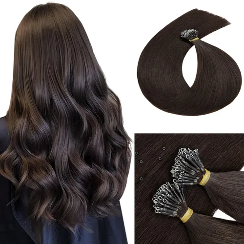 Vista 23 de Microlink - Extensiones de cabello humano con punta en U de 14 pulgadas, extensiones de cabello humano real, rubio ceniza, mezcla de rubio