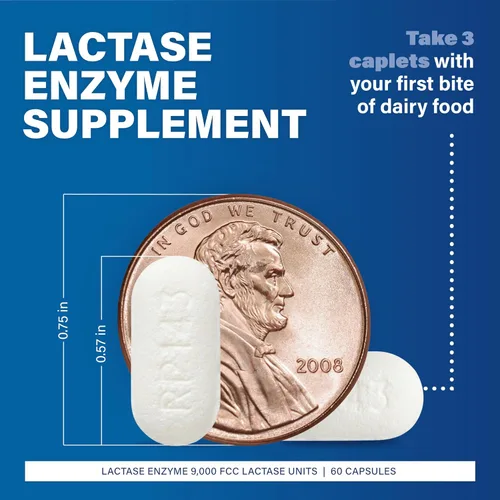 Vista 2 de MAJOR Original Dairy Aid - Suplemento de enzima lactasa - 60 cápsulas (paquete de 1)