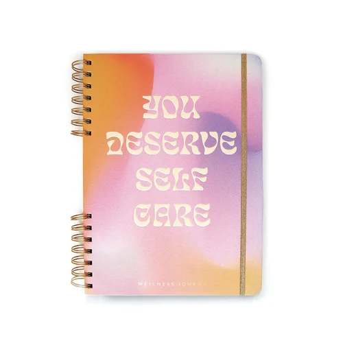 DesignWorks Ink You Deserve Spiral Mindfulness Notebook Guided Gratitude and Wellness Journal Undated Daily Planner With Self Care Activity Prompts