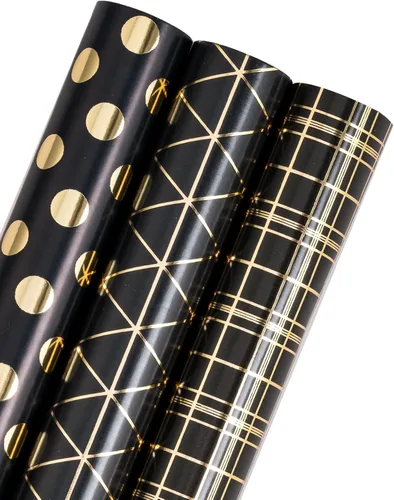 Vista 20 de WRAPAHOLIC Rollo de Papel de Regalo de Cumpleaños - Mini Rollo - 4 Rollos - 17 Pulgadas X 120 Pulgadas Por Rollo - Impresión Genial de Autos