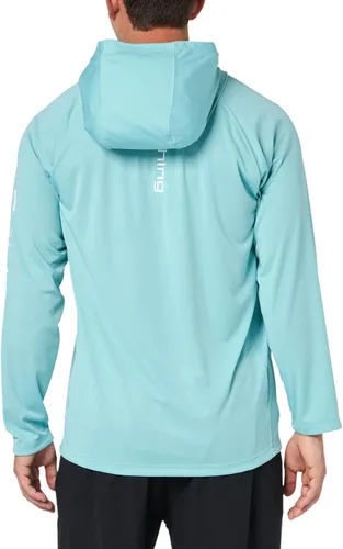 Vista 2 de HUK - Sudadera con capucha de manga larga ventilada para hombre, camiseta de pesca con capucha Azul-Marino