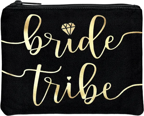 Vista 6 de Bride Tribe - Bolsas de maquillaje para despedida de soltera, despedida de soltera, boda, bolsa de artículos de tocador, kit de supervivencia